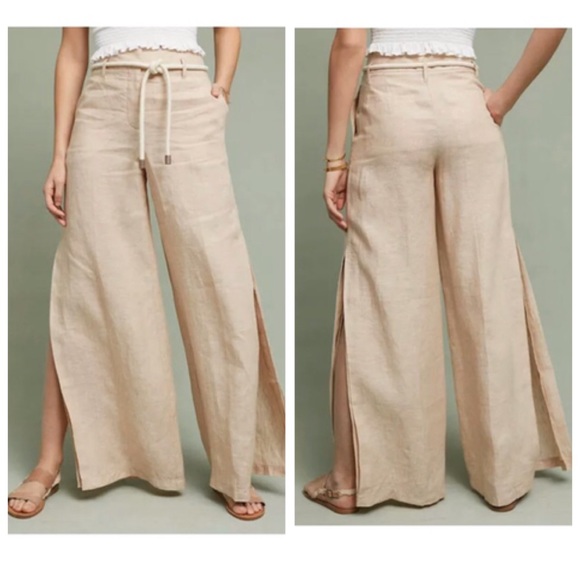 Anthropologie Pants - Anthropologie Elevenses Wide Leg Linen Pant